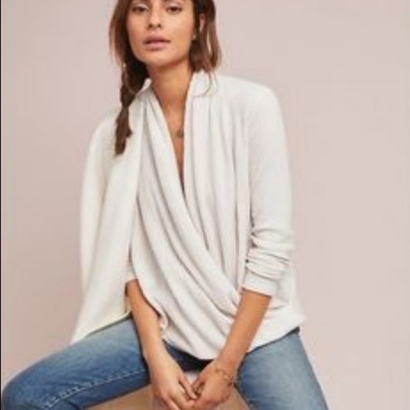 🎉SALE🎉 ANTHROPOLOGIE Akemi + Kim Waffle Knit Wrap Top XS - Picture 2 of 16